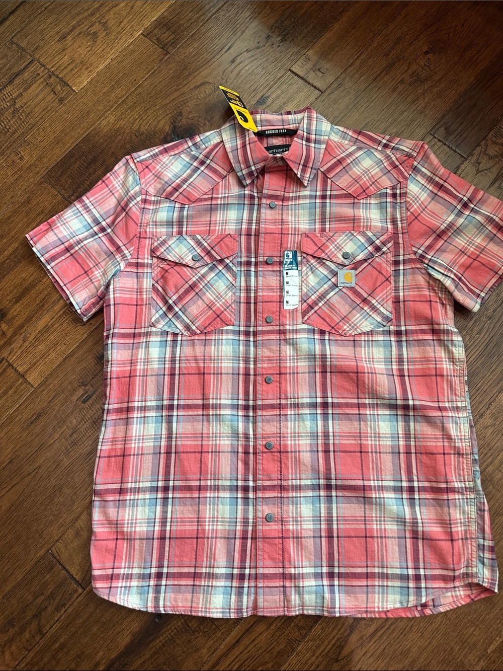 Carhartt Men’s Montana Rugged Flex Plaid Short-Sleeve Button-Down Shirt